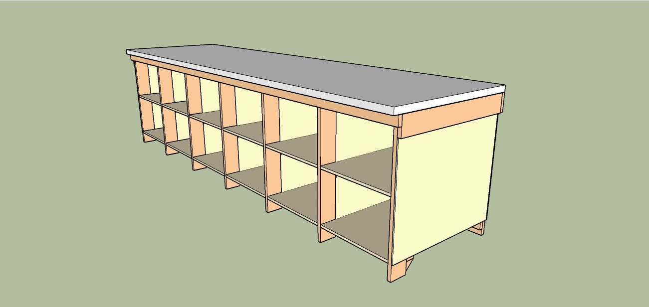 Projeto para balcão organizador de ferramentas para oficina