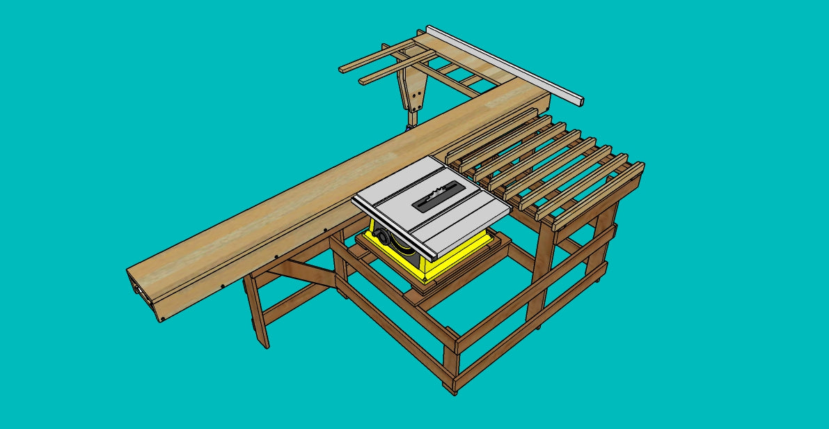 Projeto de esquadrejadeira para chapa inteira com serra de bancada