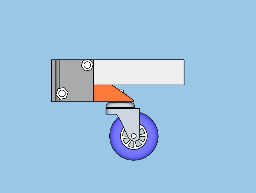 Projeto para rodizio retratil de metal