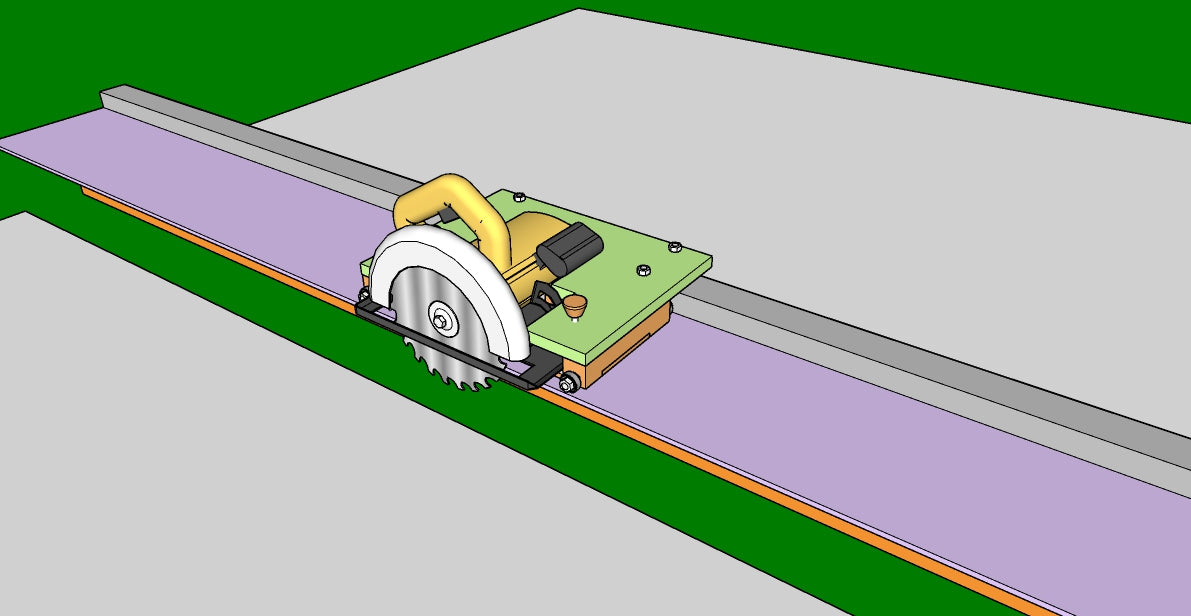 Projeto de guia para cortes longos com serra circular manual