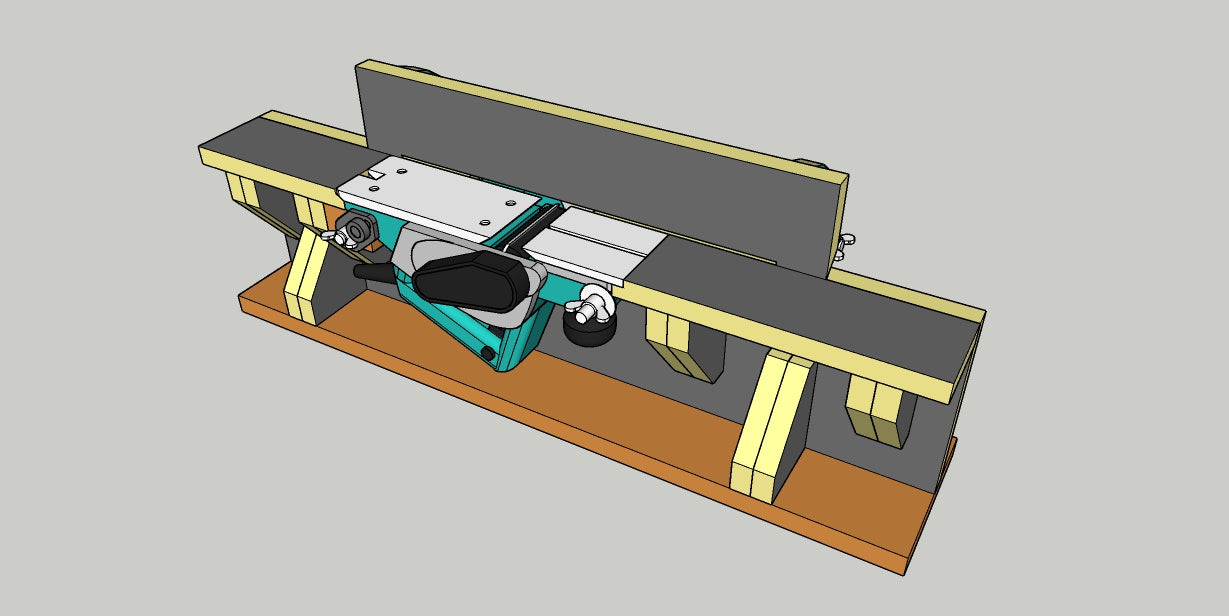 projeto para suporte de plaina invertida com regulagem de altura.