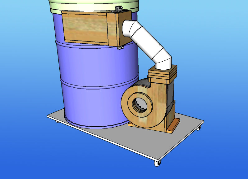 Projeto para coletor de pó com ventoinha de fusca