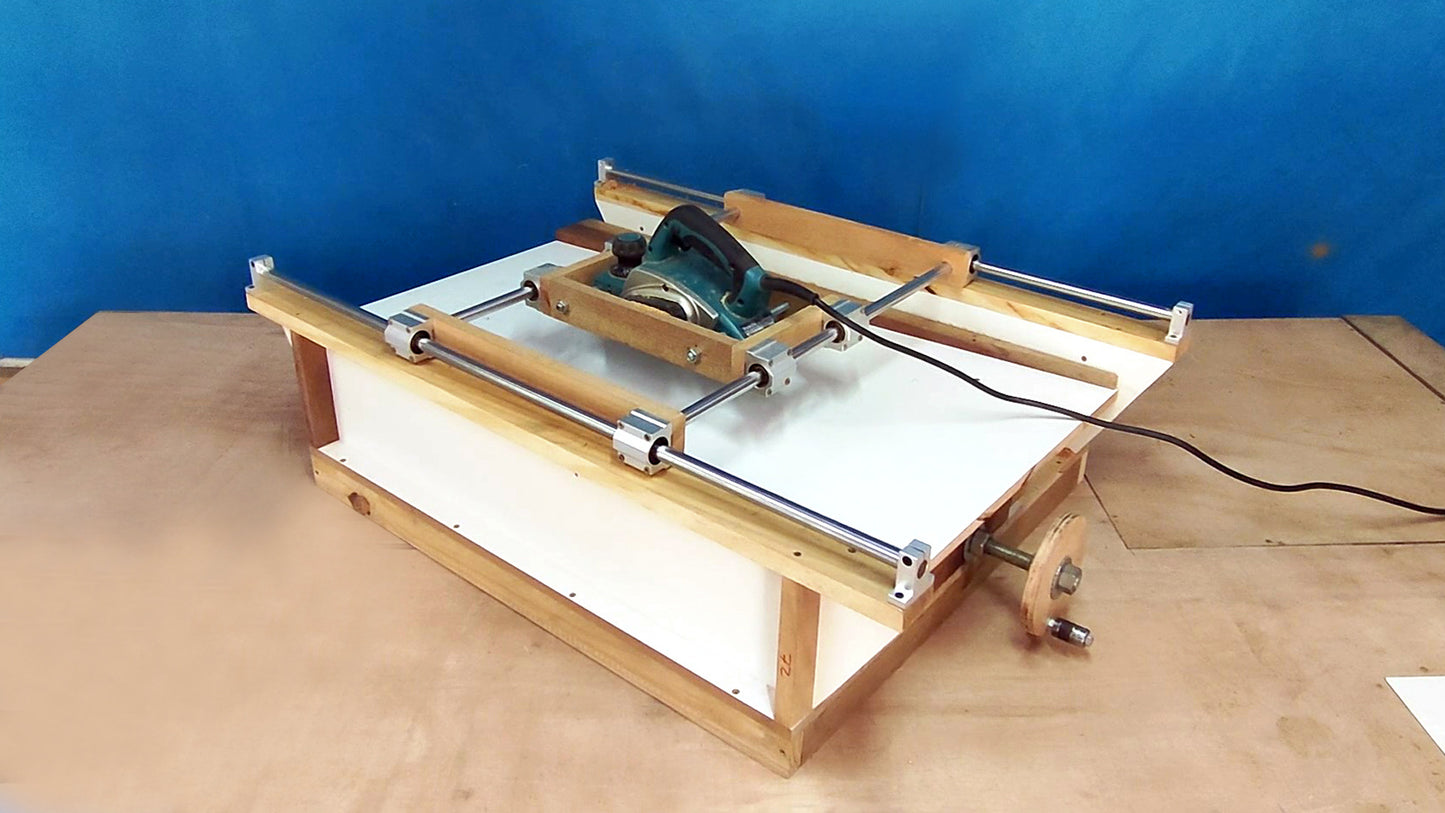 Projeto para desengrosso com rolamento linear e plaina