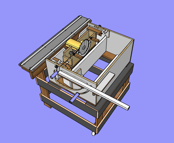 Projeto para esquadrejadeira com serra circular manual 2 - trilho telescópico