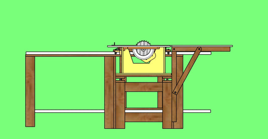 Projeto para esquadrejadeira com serra circular manual 3 com trilhos na vertical